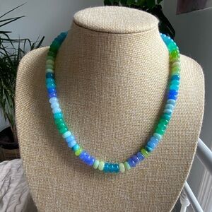 Multicolor Rondelle Cut Jade Necklace